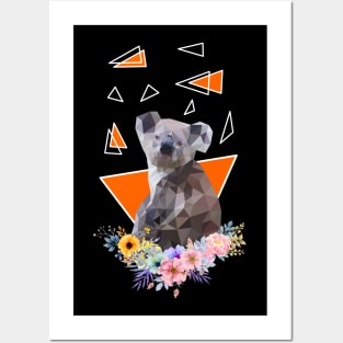 Koala with flowers Posters and Art